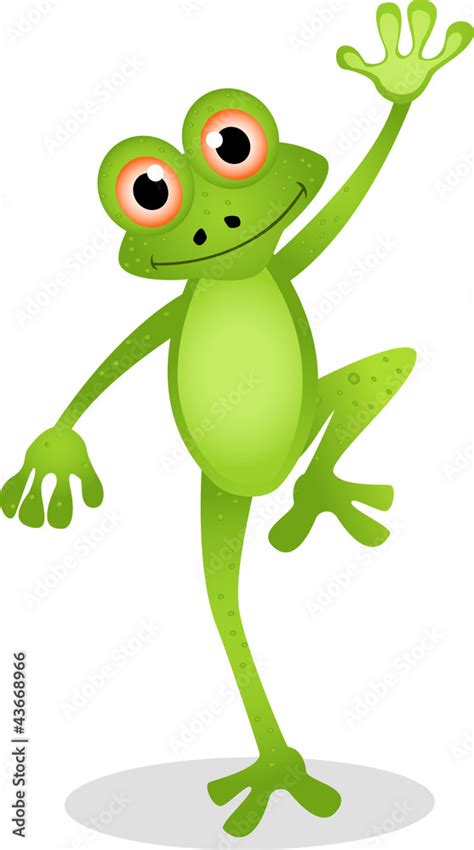 funny frog cartoon Stock Vector | Adobe Stock