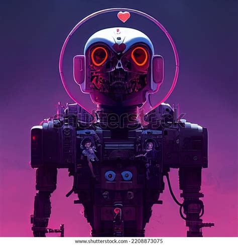 Robot Portrait Illustration Scifi Concept Art Stock Illustration ...