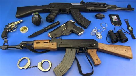 Toy Guns Toys for Kids !! Guns AK-47 Military equipment - Box of Toys ...