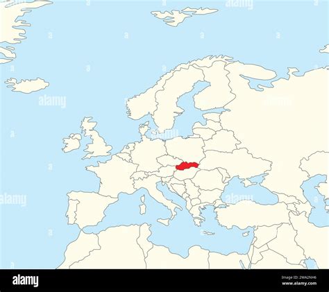 Location map of the SLOVAK REPUBLIC, EUROPE Stock Vector Image & Art - Alamy