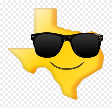 Smiling With Shades Texas Emoji Sticker Texas Emoji - Glasses Emoji PNG ...