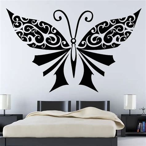 Large Black Butterflies Wall Decor Bedroom Headboard Wall Sticker DIY ...