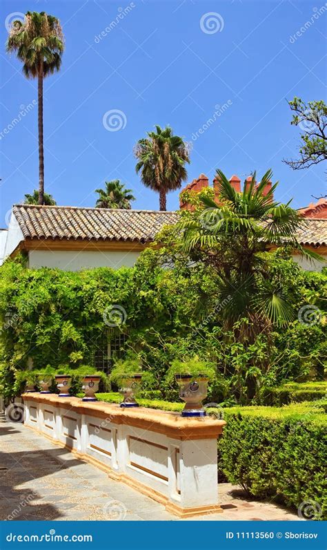 Gardens in the Alcazar Palace Stock Photo - Image of green, hedges ...