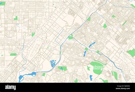 Irvine California printable map excerpt. This vector streetmap of ...