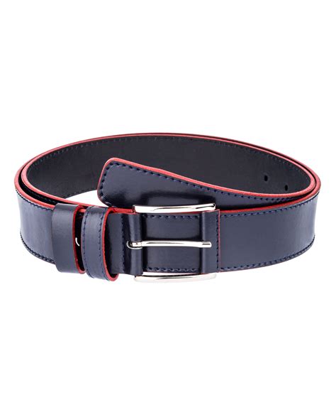 Buy Blue Men's Leather Belt for Jeans - LeatherBeltsOnline.com - Free Ship