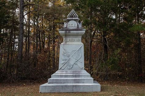 Alabama monument at the Shiloh National Military Park near Shiloh, Tennessee, scene of a two-day ...