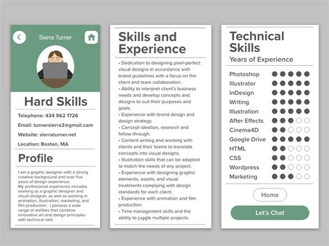 Interactive Resume: Hard Skills by Sierra Turner on Dribbble