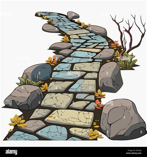 path with stone tiles Vector cartoon illustration Stock Vector Image & Art - Alamy