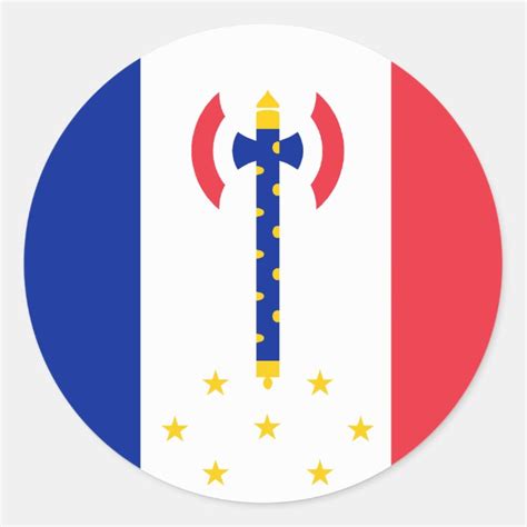 Vichy, France flag Classic Round Sticker | Zazzle.com