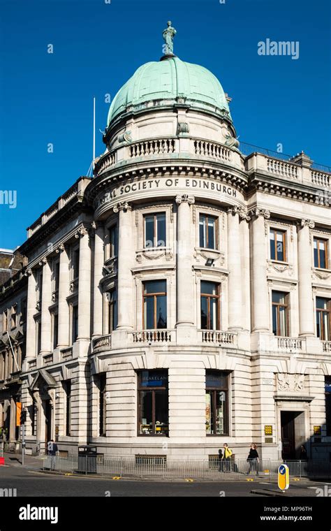 View of The Royal Society of Edinburgh building on George Street, In Edinburgh, Scotland, United ...