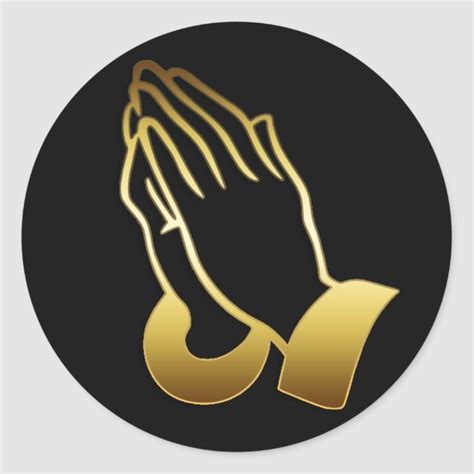 GOLD PRAYING HANDS CLASSIC ROUND STICKER | Zazzle | Praying hands, Pray ...