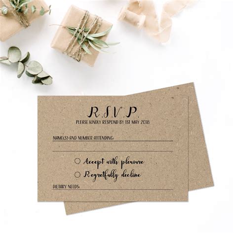 Rustic Wedding RSVP cards Wedding invitation and rsvp card