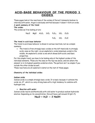 Acid basebehaviorper3oxides | PDF