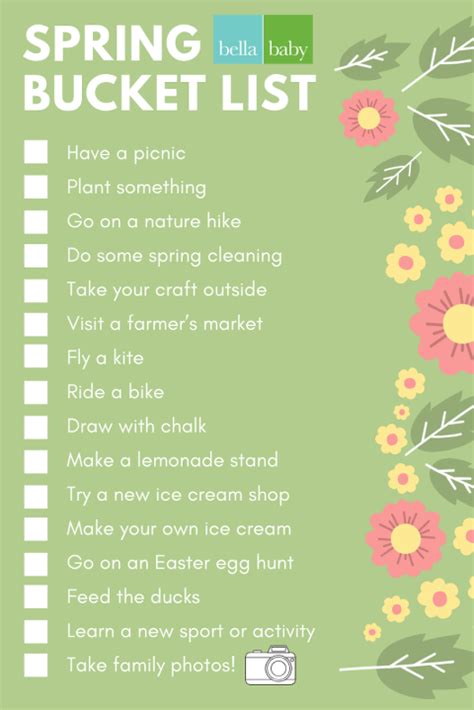 Spring Bucket List: 15 Fun Activities for the Whole Family! - Bella ...