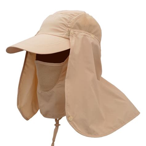 Outdoor Sun Hat with Neck Flap for Men 360° UV Protection Removable Neck Flap Fishing Hunting ...