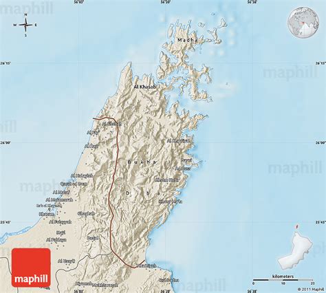 Shaded Relief Map of Musandam