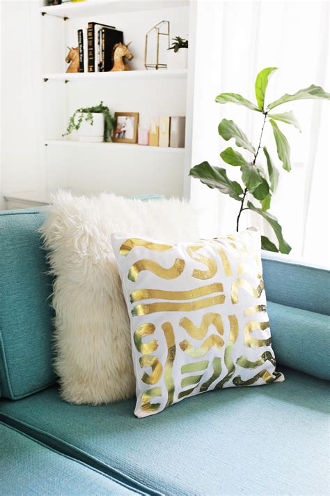 Gold Foil Pillow DIY - A Beautiful Mess