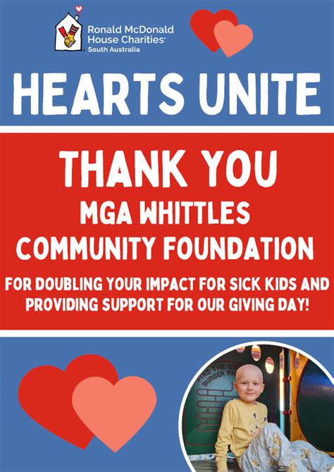 Ronald McDonald House Charities South Australia “Hearts Unite for Sick ...