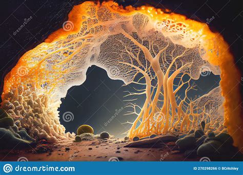 Mycelium network stock photo. Image of night, mushroom - 270298266