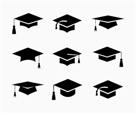 Premium Vector | Set of Academic Graduation Caps Icon Vector Template