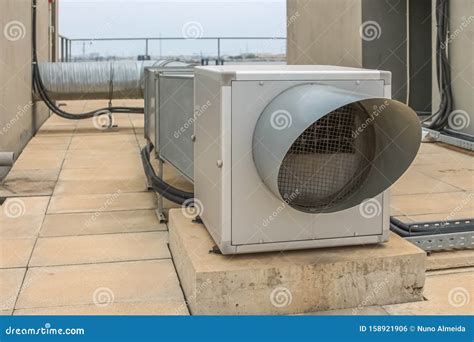 View of Air Ventilation Ducts, Extraction and Insufflation Stock Photo - Image of factory ...