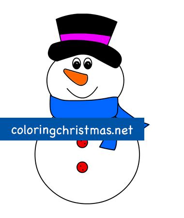 Snowman with scarf printable - Coloring Christmas