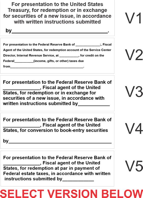 Restrictive Endorsement Stamp, Title 31, Part §328.5, Title 31, Part ...