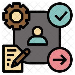 PDCA Icon - Download in Colored Outline Style