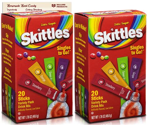 Buy Skittles Singles to Go Drink Mix Packets | 2 Pack - 40 Total Water ...