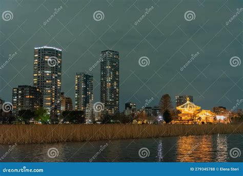 Temple at night stock photo. Image of city, reflection - 279345788