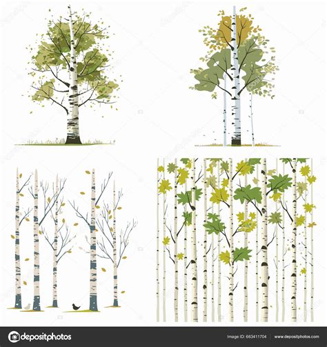 Birch Tree Vector Illustration Stock Vector by ©ridoyhossain01752808024@gmail.com 663411704