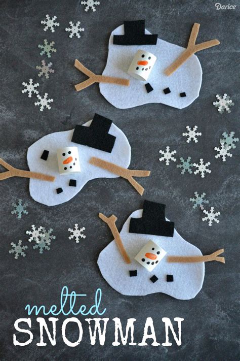 Melted Snowman Craft Project for Kids - Darice | Winter crafts classroom, Winter crafts for kids ...