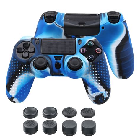 TSV Controller Dual Shock Skin Grip Anti-slip Silicone Cover Protector Case for Sony PS4/PS4 ...