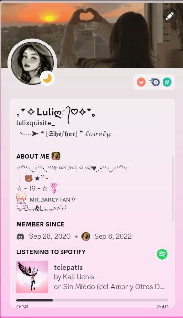 Aesthetic Pink Discord Profile