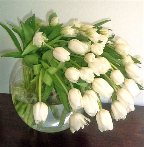 white tulips, vase | Beautiful flower arrangements, White tulips, Beautiful flowers