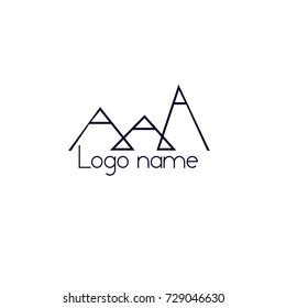 Three Mountains Logo Black Grey Colour Stock Vector (Royalty Free) 1822513514