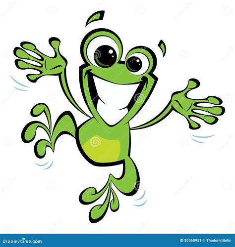 Smiling Frog Cartoon Character Sitting On A Leaf | CartoonDealer.com #274945227