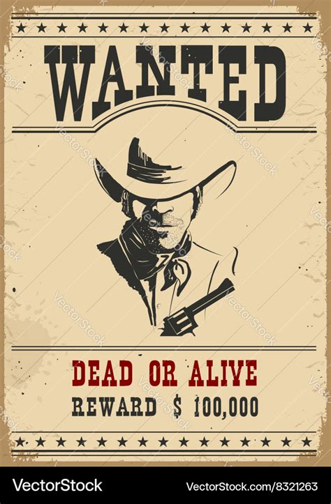 Wanted poster western Royalty Free Vector Image