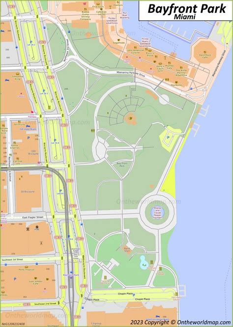 Bayfront Park Map - Miami - Ontheworldmap.com