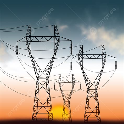 Electricity Tower PNG Transparent, Electric Tower Cloud Black Electric Pole Iron Tower, Electric ...