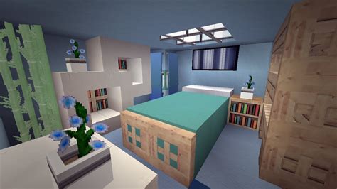 Minecraft Modern Cool Blue Bedroom Design - YouTube