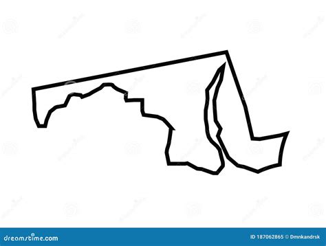 Maryland Outline Map And Flag Cartoon Vector | CartoonDealer.com #97881145