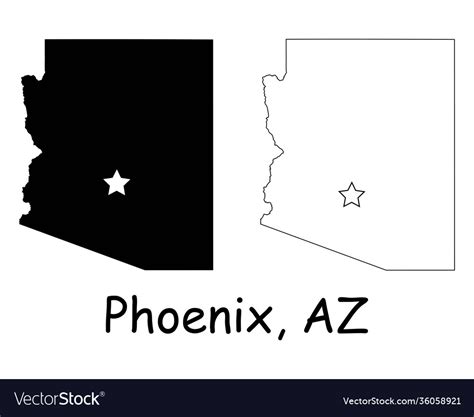 Phoenix arizona az state border usa map Royalty Free Vector