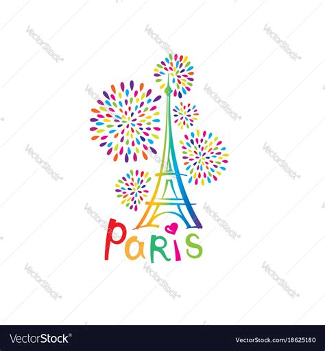 Paris sign french famous landmark eiffel tower Vector Image