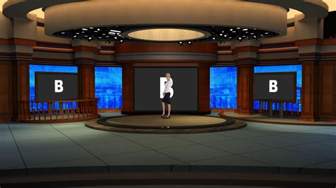 Virtual Set Studio 186 for Virtual Set Editor is a talk show virtual studio with ample space for ...