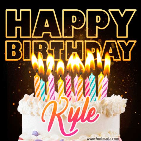 Kyle - Animated Happy Birthday Cake GIF for WhatsApp | Funimada.com