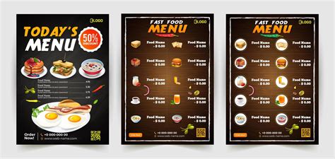 Modern Restaurant Menu Poster Set 830424 Vector Art at Vecteezy