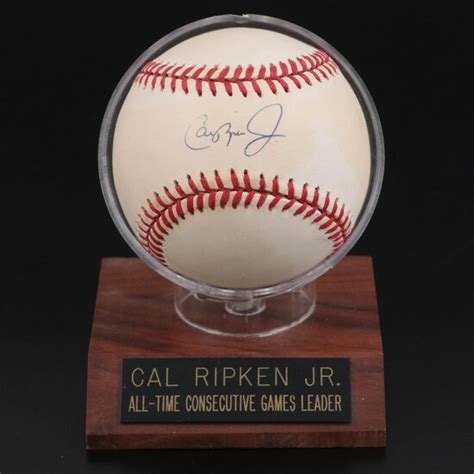 Cal Ripken Jr. Signed Baseball With All Time Consecutive Games...