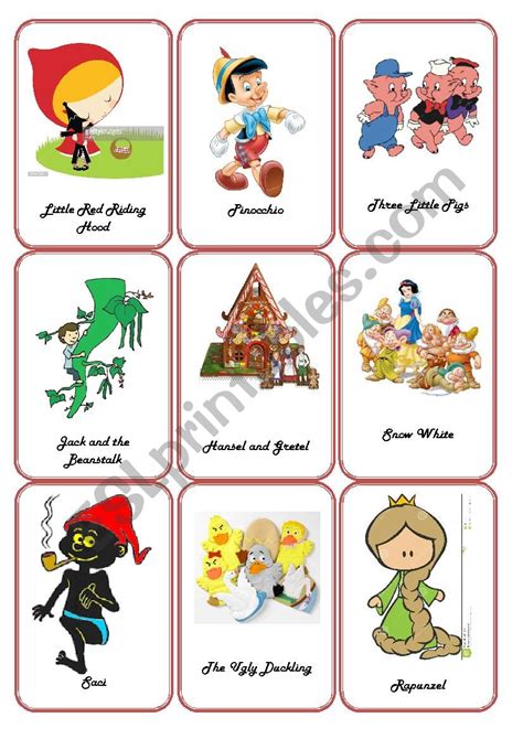 Storytelling - Fairy Tales Flashcards - ESL worksheet by thienepc