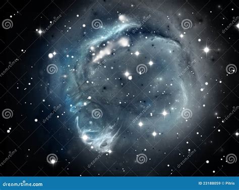 Blue space star nebula stock illustration. Illustration of digital ...